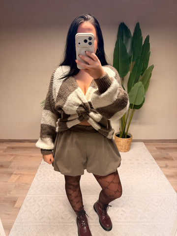 PULLOVER SCHLEIFI BEIGE/SCHOKO