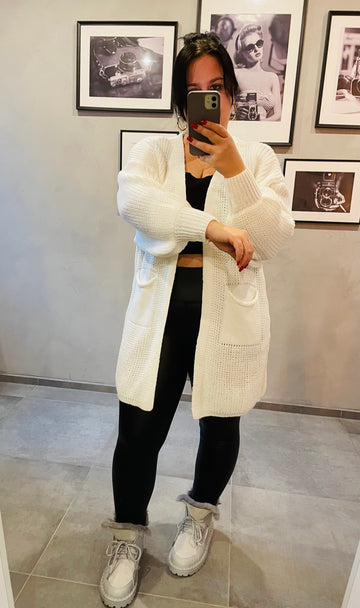 CARDIGAN COZY KURZ WEIß