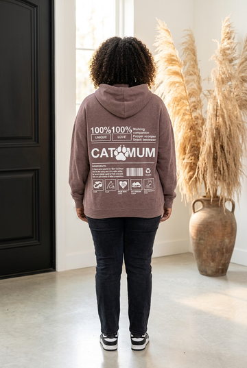 CAT MOM HOODIE BRAUN