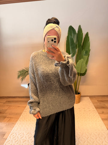 PULLOVER RÜSCHI GRAU