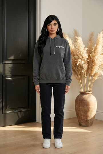 CAT MOM HOODIE GRAU