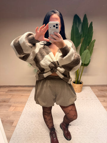 PULLOVER SCHLEIFI BEIGE/TAUPE