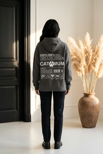 CAT MOM HOODIE GRAU