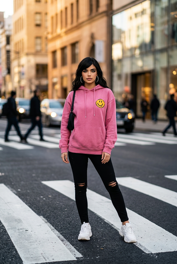 HOODIE SMILE ROSA