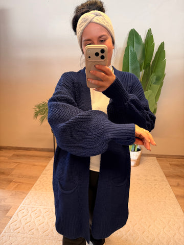 STRICKCARDIGAN LULU BLAU