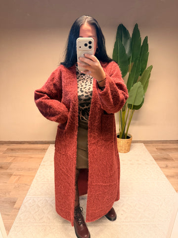 CARDIGAN KUSCHEL ROT