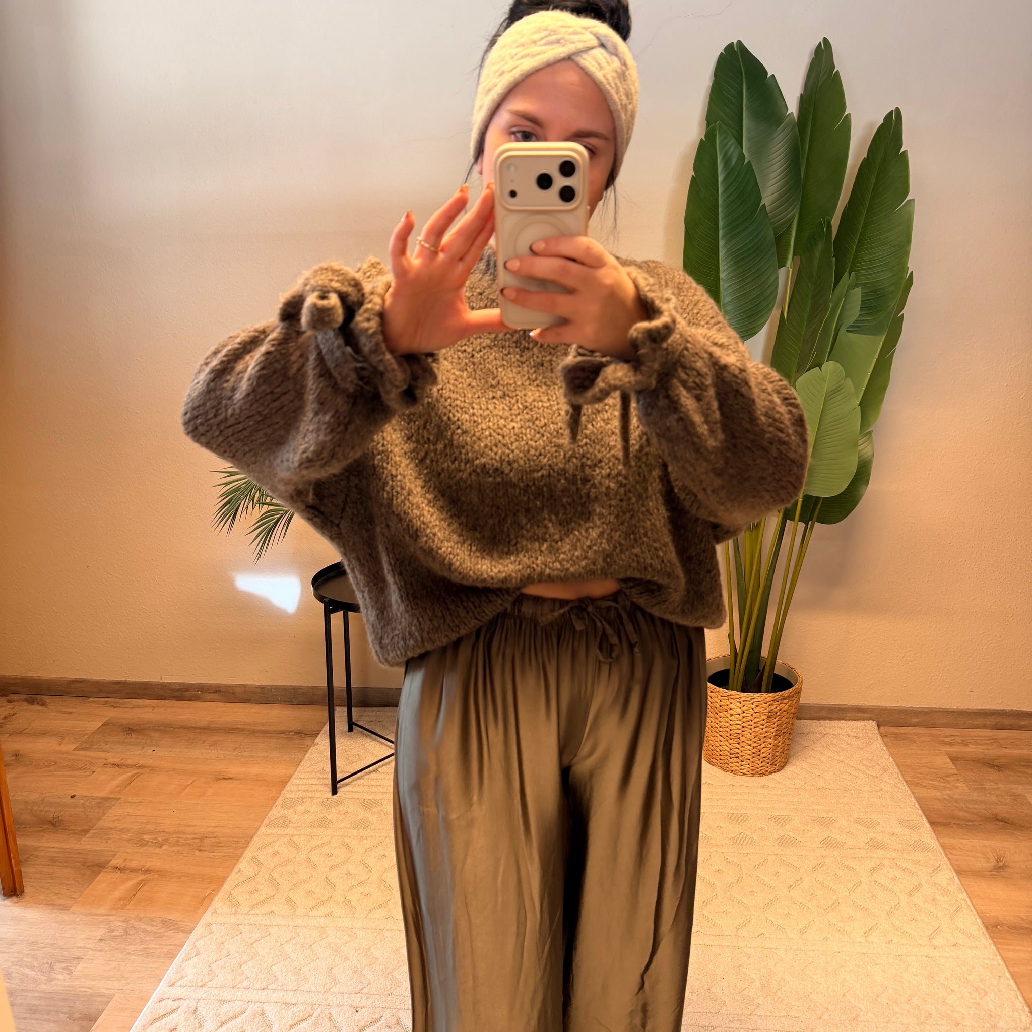 PULLOVER RÜSCHI TAUPE