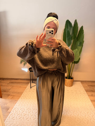 PULLOVER RÜSCHI TAUPE