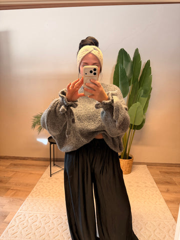 PULLOVER RÜSCHI GRAU