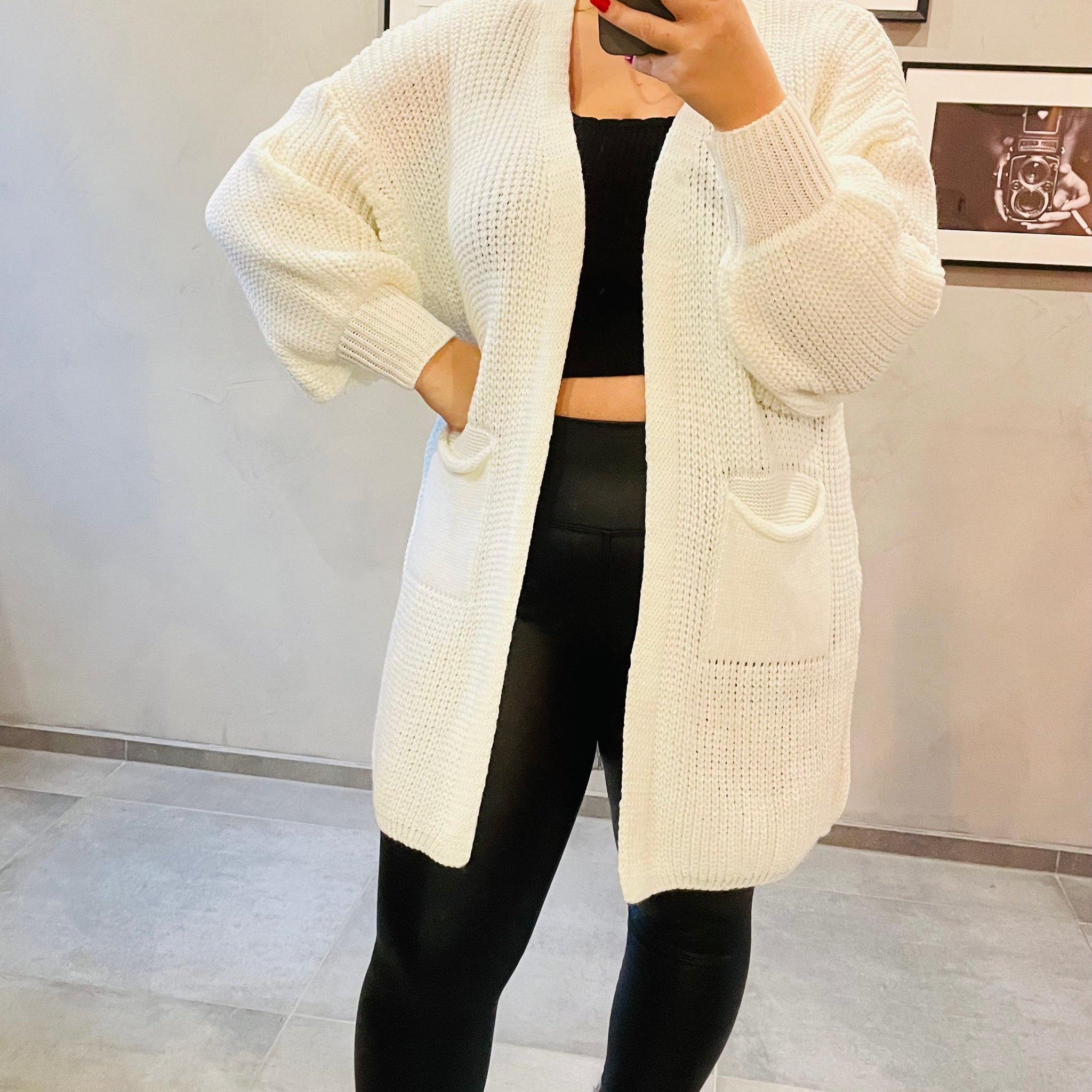 CARDIGAN COZY KURZ WEIß