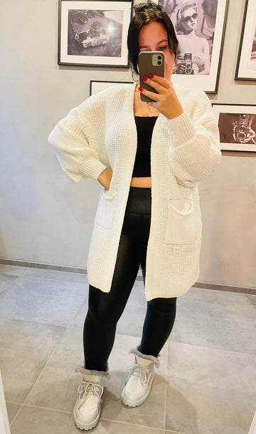 CARDIGAN COZY KURZ WEIß